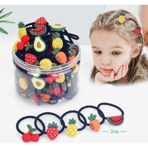 30Pcs/Lot Girls Hair Accessories Elastic Hair Bands Flower Hair Clip New Headband Hairband Cute Hairbands for Kids
