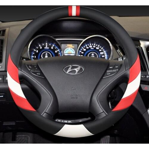 Car steering-wheels cover 37 38cm 15" For Hyundai ELantra/i35 Sonata/i45 Creta/ix25 Tuscon/ix35 Accent Verna Solaris Santa Fe