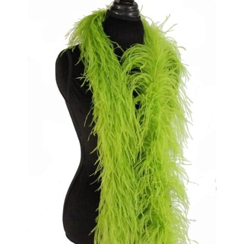 5ply 10meters high quality dyed Apple Green OSTRICH FEATHER BOA with turkey feather boa inside for Party/Costume/Shawl/Craft