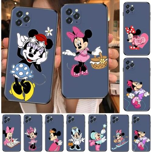 Summer Minnie Mouse Anime Phone Case cover For iphone 12 Pro Max 11 8 7 6 S XR PLUS X XS SE 2020 mini cell shell Sapphire blue