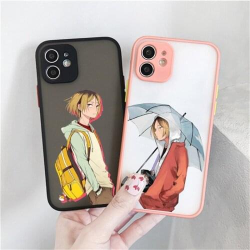 Kozume Kenma Haikyuu Anime Phone Case For iPhone 12 Pro MAX 11 XS XR 7 SE2020 X 8 6 Plus Shockproof Clear Hard Matte Cover Shell