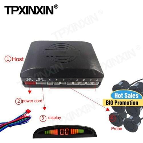 Reversing Sensor LED Crescent Screen 6 Buzzer Full Car Radar Front 2 Rear 4