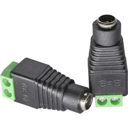 Female Barrel Connector Plug 5.5mm x 2.1mm for CCTV Cameras/Single Color LED Strips Pack of 10 pcs