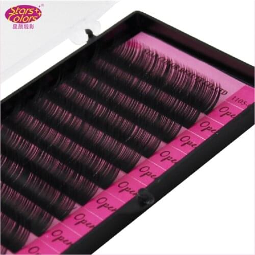Hot Sell Free Shipping 5 trays Pink Card Thick Single Eyelash 12 lines thickness 0.12mm Natural false Curl C Eye lash