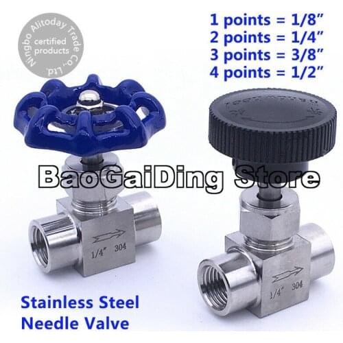 Male Adjustable Needle Valve Stainless Steel SS304 Flow Trimming Needle Valve 1/8" 1/4" 3/8" 1/2" Inch