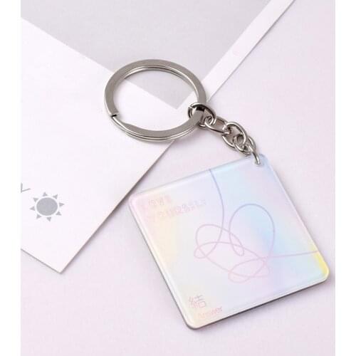 KPOP Keychain Bangtan Boys New Album Keychain Acrylic Key Chain K-POP Key Ring Pendant Keyring Accessories Lanyard for Keys