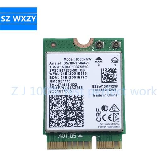 NEW Original Wireless AC 9560 for Intel 9560NGW 802.11ac NGFF Key E 2.4G/5G 2x2 WiFi Card Bluetooth 5.0 FRU 01AX768
