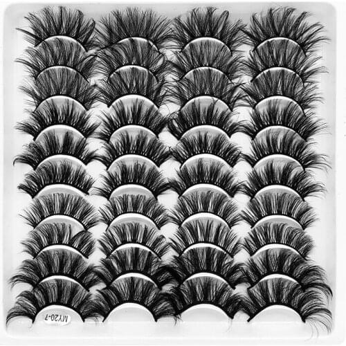 NEW 20 Pairs mink eyelashes 25mm lashes fluffy messy 3D mink lashes wholesale natural Long Thick false eyelashes extension