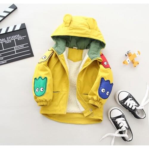 Autumn Winter Baby Jackets For Boys Warm Outerwear Coats For Girls Jacket Hooded Outerwear Coat Thicken Fleece Children Clothes