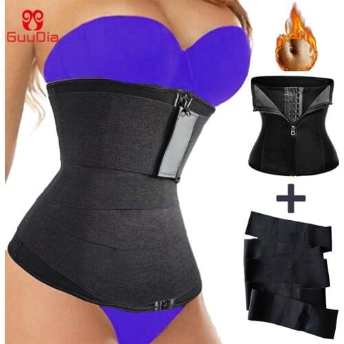GUUDIA Tummy Wrap Belt Waist Trainer Corset Women Adjustable Waist Trimmer Snatch Wrap Tummy Control Belts Slimming Body Shaper