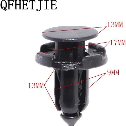 QFHETJIE 200 Pcs 9mm Apply to all Car Plastic Screw Fasteners Car Bumper Mudguard Fastener Fixing Clips Auto Accessories