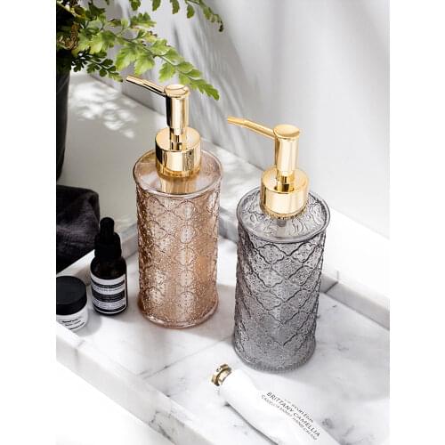 Nordic Bathroom Accessories Light Luxury Glass Soap Dispenser Lotion Bottle Hand Sanitizer Bottle Shampoo Bottle Glass For Hotel