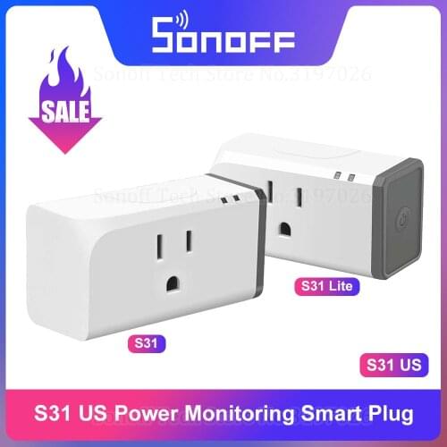 ITEAD SONOFF S31 US 15A Plug Wifi Smart Socket Switch Remote Control via eWeLink Smart Home Support Google Home Alexa