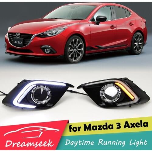 For Mazda 3 Axela 2014 2015 LED Car Daytime Running Light Waterproof Driving Fog Lamp Daylight With Turn Signal