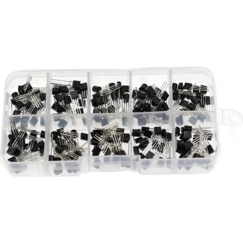 TO-92 Transistor 10Values 200Pcs Kit BC337 BC327 2N2222 2N2907 2N3904 2N3906 S8050 S8550 A1015 C1815