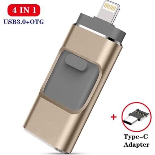 4 in 1 USB Flash Drive for iphone xr 7/8/X/XR/XS/11/iPad Usb Stick 32GB 64GB 128GB Pendrive Memory Flash 256GB 512GB Photo Stick