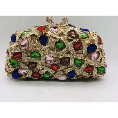 Female Handmade Crystal Evening Bags Clutches Dinner Party Luxury Elegant Evening bag Clutch Bag For Women Female shoulder Bags