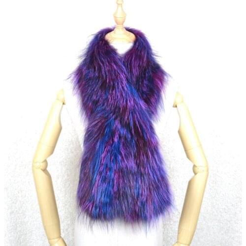Women winter real silver fox fur scarf lady casual Fur Scarves 100% multicolor Fur Long style free shipping