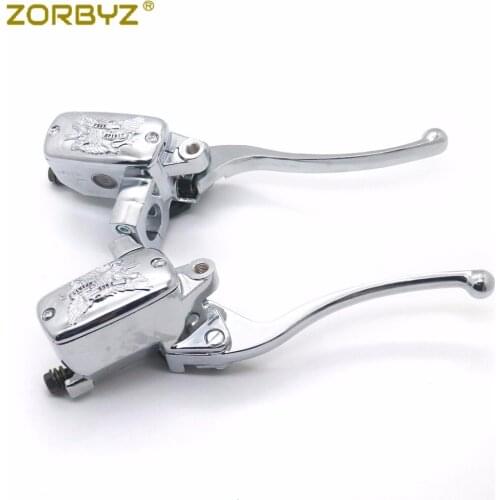 ZORBYZ 1" 25mm Chrome Eagle Handlebar Control Reservoir Brake Hydraulic Clutch Levers For Harley Victory Honda