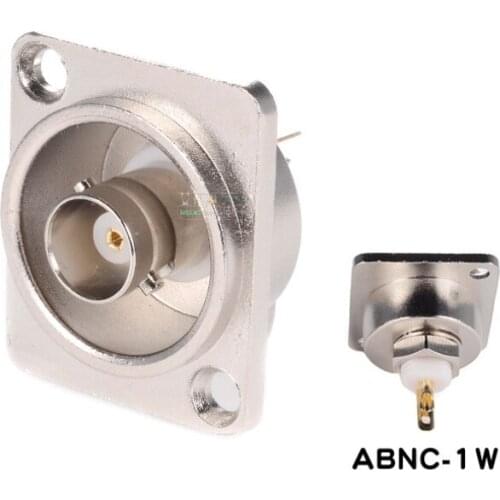 1Pcs gold-plated D-type 75 ohm panel welding BNC socket Q9 video base black SDI standard definition ABNC-1W/2W/1B/2B