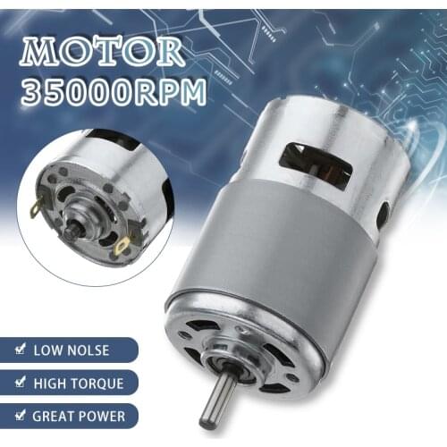 12V-24V 775 DC Motor Max 35000 RPM DC Ball Bearing Large Torque High Power Low Noise Gear Motor Electronic Component Motor