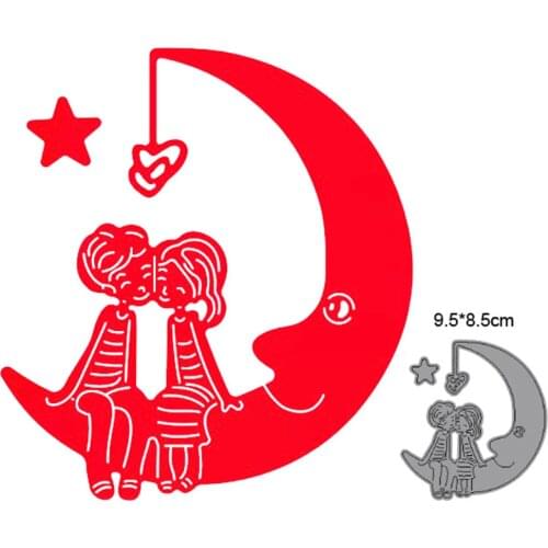 2021 New metal cutting dies cut die mold Couple On Moon decoration Scrapbook paper craft knife mould blade punch stencils dies