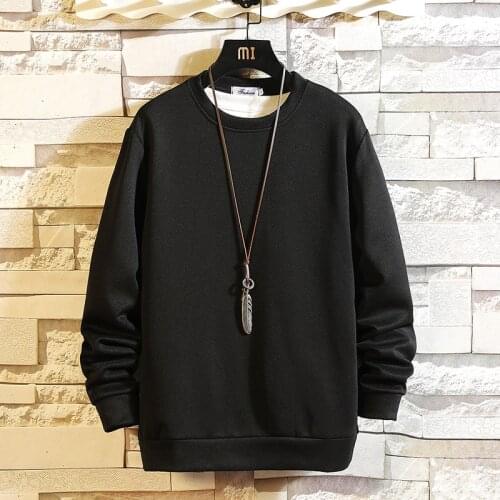 2021 Solid Color Classic Hip Hop Streetwear Sweatshirt MenS Black White Hoodies Spring Autumn Casual Streetwear Clothes