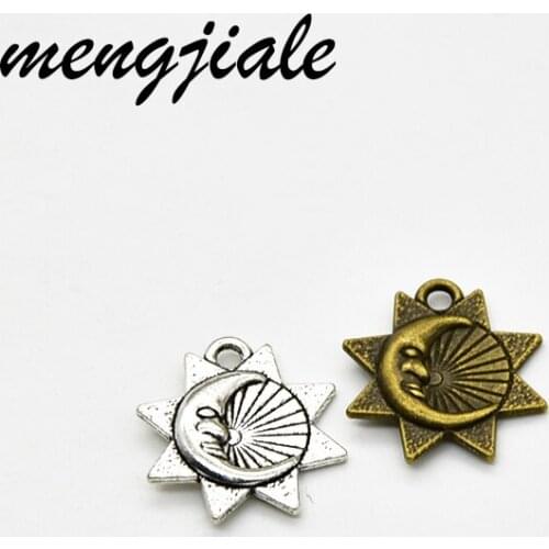 26pcs wholesale zinc alloy Moon charms fit DIY handmade Jewelry Pendant Bracelet Accessories making 16*15mm