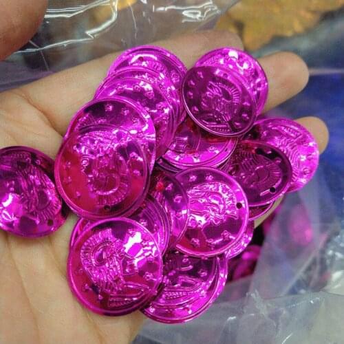 300pcs/lot 22mm Coin Sequin Pendant PVC Paillettes Sewing Crafts General Head Portraits Belly Dance Scarf Rose Red Coins