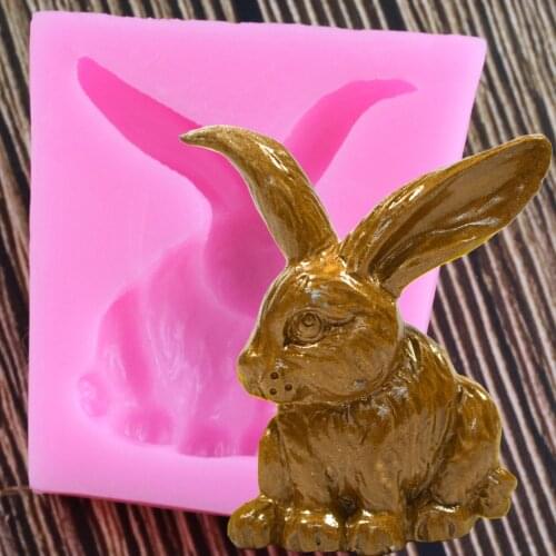 3D Rabbit Fondant Silicone Mold DIY Birthday Party Cake Decorating Tools Resin Clay Candy Chocolate Gumpaste Molds