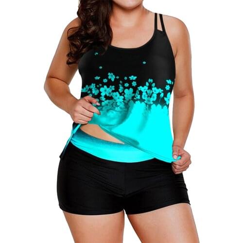 5XL Plus Size Women Floral Print Bikini Swimwear High Waist Backless Summer Swimsuit Beach Bathing Suit Bikini Mujer 2Pcs D30