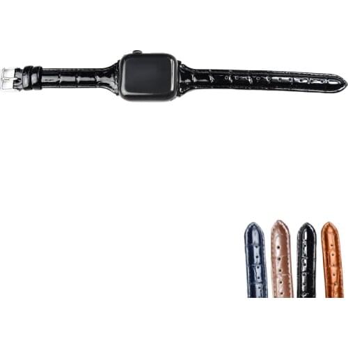 Bamboo crocodile patter Leather for Apple Watch Slim Bands 38MM 40mm 42MM 44mm for iWatch Womens Strap Classic Wristband Series