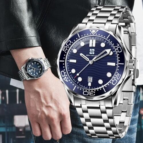 Mens Quartz Watches 2021 Top Brand BENNEVIS Luxury Watch Men Multifunctional Waterproof Watches Fashion Stainless Steel Strap