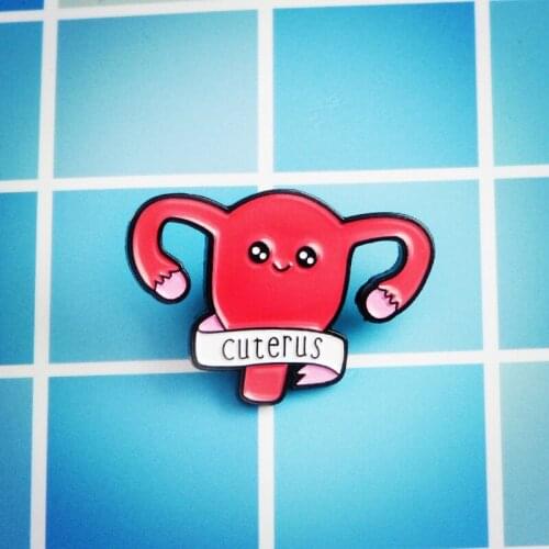 Enamel Pin the Shape Uterus Brooch CUTERUS Feminist pin Jewelry as Gift for Doctor Nurse Graduation student Medical brooches