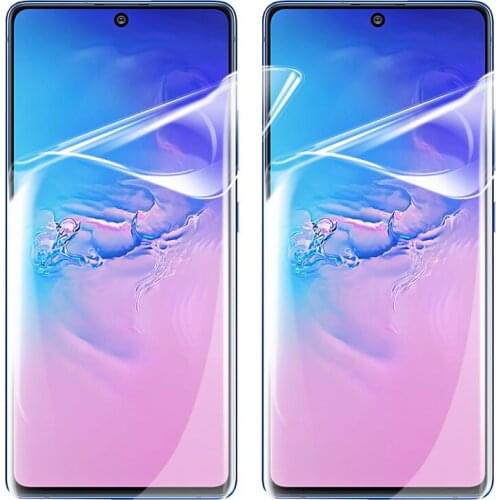 2 pcs Full Glue Screen Protector on for Samsung Galaxy S10 Lite S8 S9 S10e Note 10 Plus S 8 9 Hydrogel Film Not Protective Glass