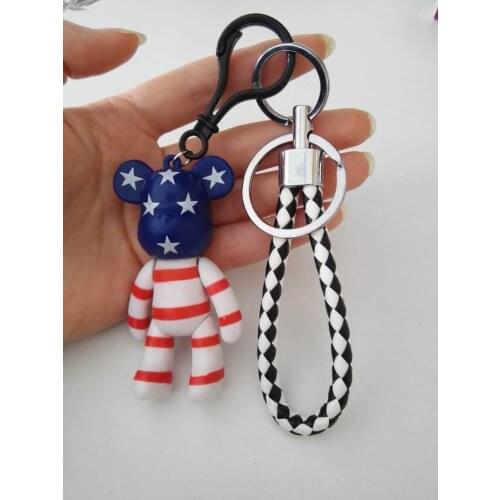 HC Cute Bomgom Cartoon Popobe Gloomy Bear Teddy Bear Keychain Car Key Holder Fashion Bag Charm Holder Resin Key Chain Key Ring F