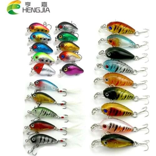 HENGJIA 24pcs Mini Crankbait Fishing Bait For Pike Carp Fishing Swimbait Set Kit