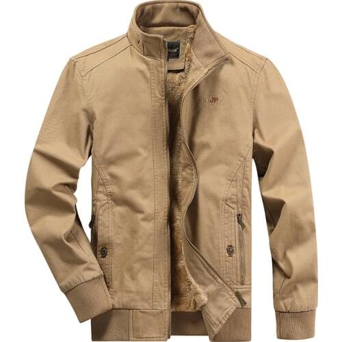 Winter Bomber Jackets Men Stand Collar Zipper Solid Coat Oversized 5xl Outwear Warm Thick Windproof Windbreakers Casual Jacket