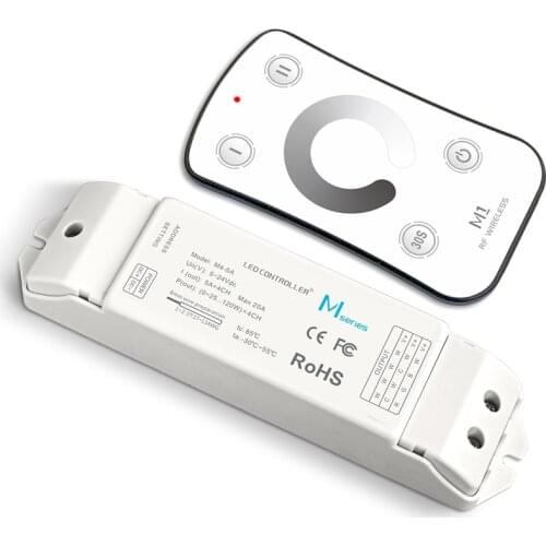 New M1 RF Wireless Touch Panel Remote M4-5A DC12-24V 5A*4CH 20A Output Receiver Led 5050 3528 Strip Light Dimer Controller