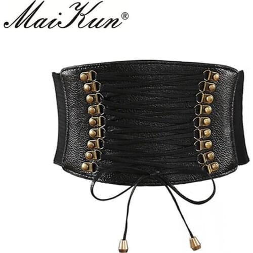 Maikun Belts for Women Elastic Wide Female Belt Fashion Tassel Belts for Dress Accessory