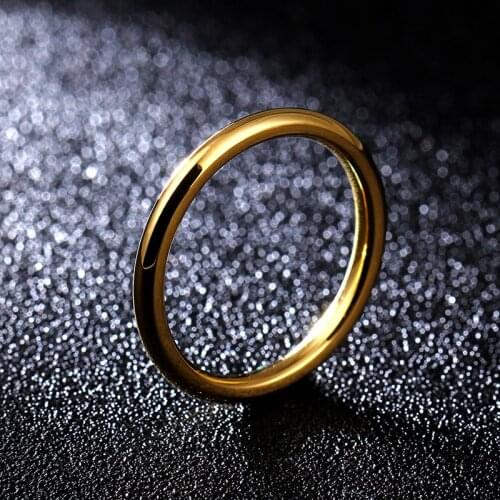 MANGOSKY 2.5mm 3mm Gold Stainless Steel Ring For Man and Women