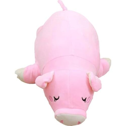Dorimytrader cuddly soft cartoon sleeping pig plush pillow doll stuffed anime piggy toy animals cushion gift for kid 28inch 70cm