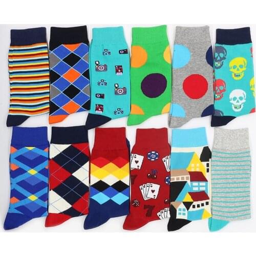 Fashion Casual Women and Mens Socks Art Van Gogh Stripe Harajuku Fruit Animal Sloth Beer Funny Socks Dress Cotton Socks Men