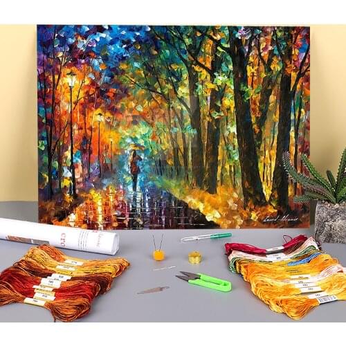 Green Vibes Pre-Printed 11CT Cross Stitch Embroidery Kit DMC Threads Knitting Sewing Painting Handmade Design Floss