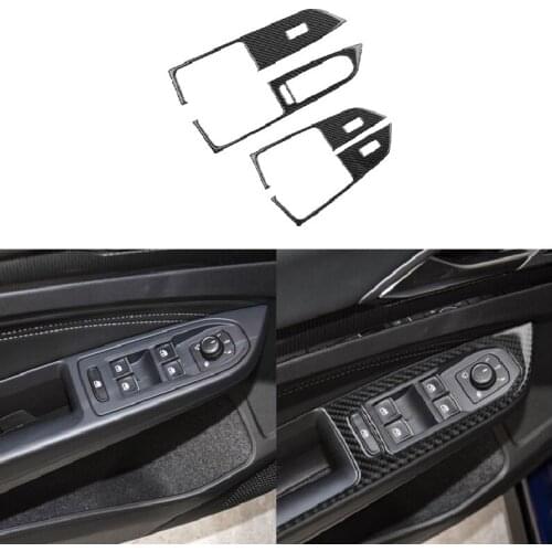 Carbon Fiber Car Window Lift Switch Panel Trim Sticker Fit For Volkswagen VW Golf 8 MK8 2020 2021 Car Accessories