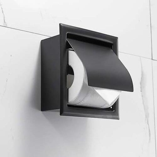 Stainless Steel Wall Mounted Paper Holders Bathroom Toilet Tissue Box Rack Roll Paper Holder Home Tissue Canister Storage Shelf