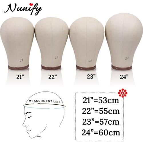 Nunify Canvas Block Head With Real Canvas Material Outside For Making Wigs/Head Weft Toupee And Closure Mannequin Head