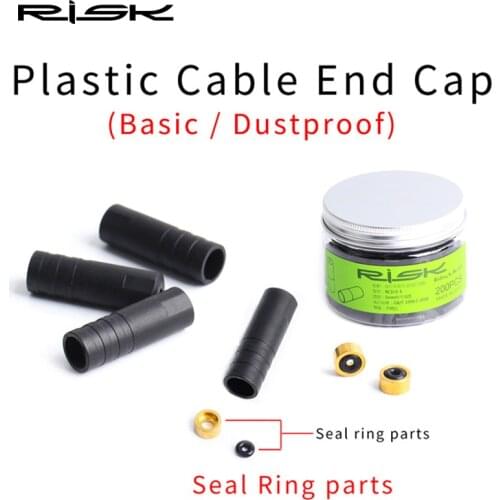 RISK 4/5mm Bicycle Brake Cable End Cap With Seal Ring Parts Dustproof Outer Cable Tube End Tip Cap For MTB Road Bike Shift Brake