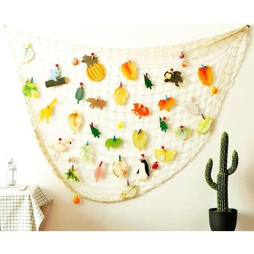 DIY Mediterranean Nordic nostalgia hanging net decorative pendant wall hanging for baby bed room net background wall