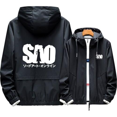 SAO Sword Art Online Kirigaya Cosplay Hoodie Luminous Print Zipper Fashion Loose Popular Sport Casual Coat Winter Thick Jacket